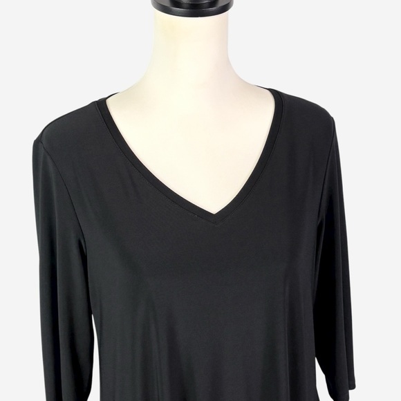 Joseph Ribkoff Zip Detail Tunic Top Size 8 Black Wrinkle Resistant 3/4 Sleeve - Picture 4 of 12